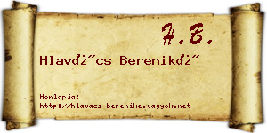Hlavács Bereniké névjegykártya
